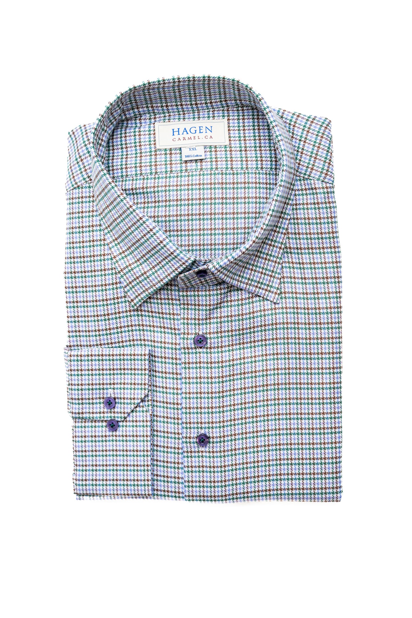 Twill Mini-Houndstooth Shirt in Green