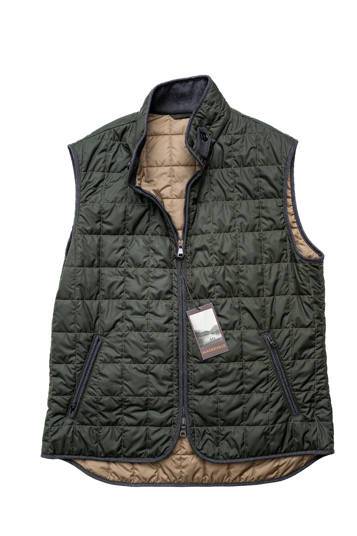 Theo Nylon Vest in Olive