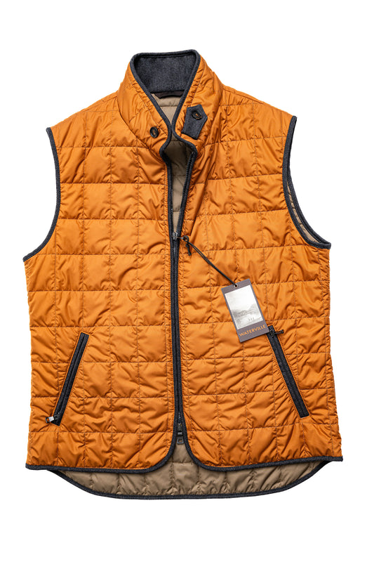 Theo Nylon Vest in Rust