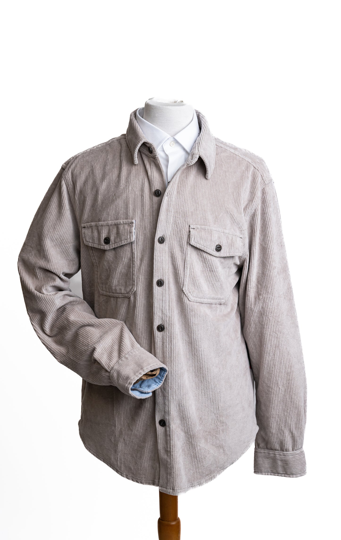 Stretch Corduroy 2-Pocket Shirt Jacket in Feather