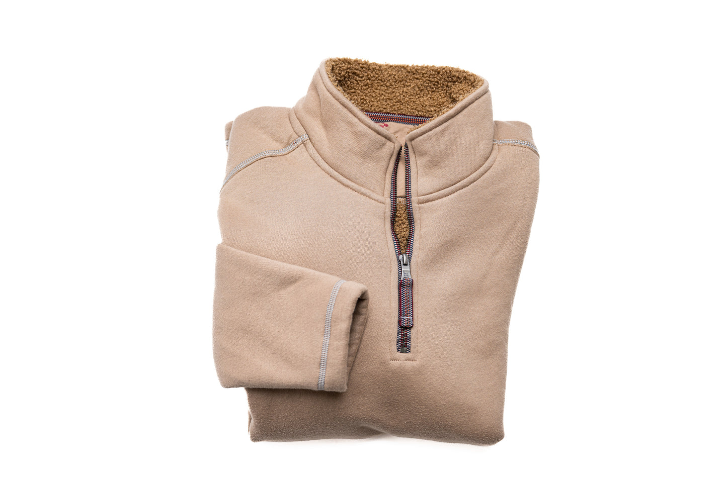 Sherpa Fleece Qtr Zip in Camel